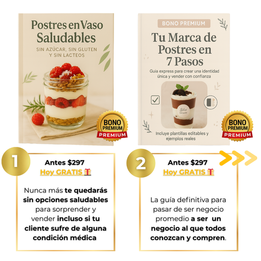 Libro digital Emprende con Postres en Vaso +8 Bonos +2 Regalos🎁